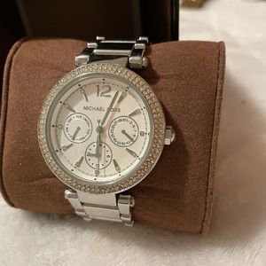 Michael Kors Parker Swarovski Silver Watch